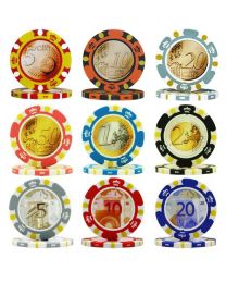 Euro ontwerp pokerchips