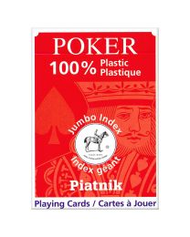 Plastic Poker Kaarten Piatnik Jumbo Index Rood
