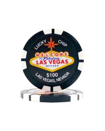 Welcome to Las Vegas $100 Dollar Black Magnetic Poker Chip